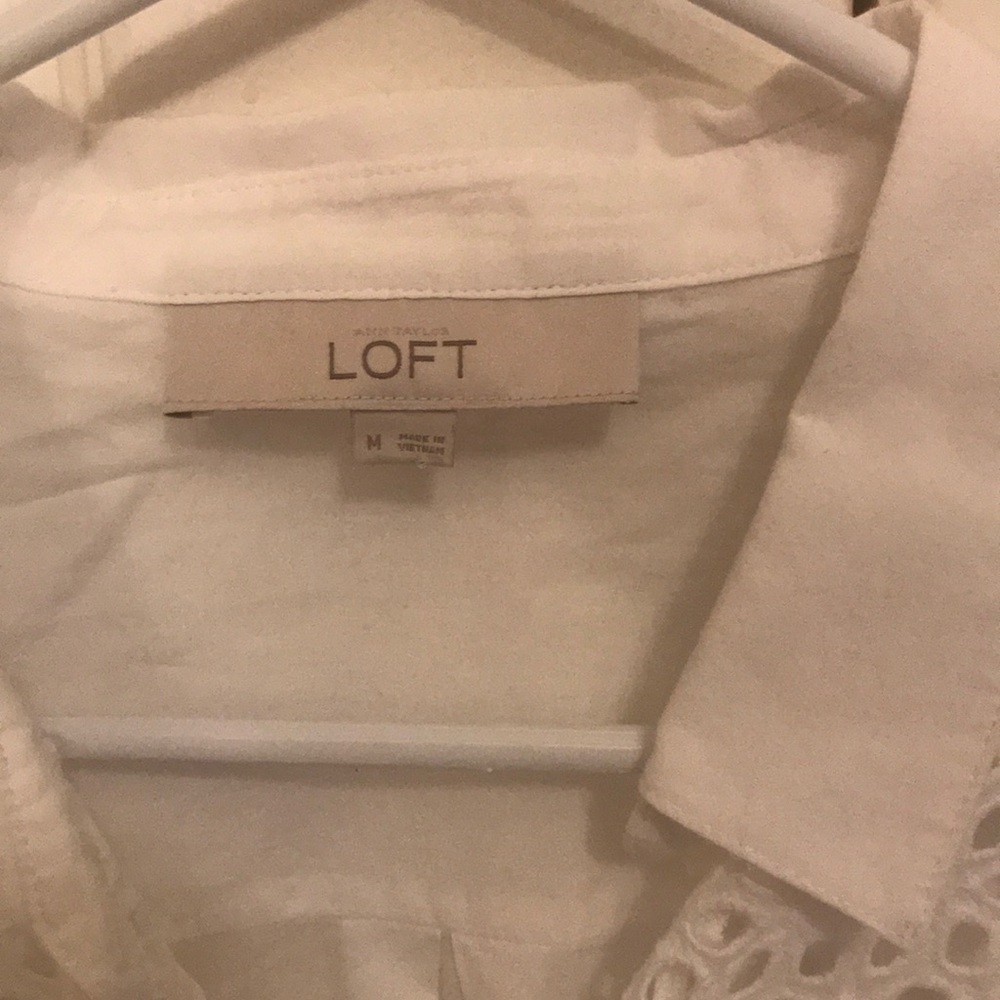 White Loft “M” button down shirt